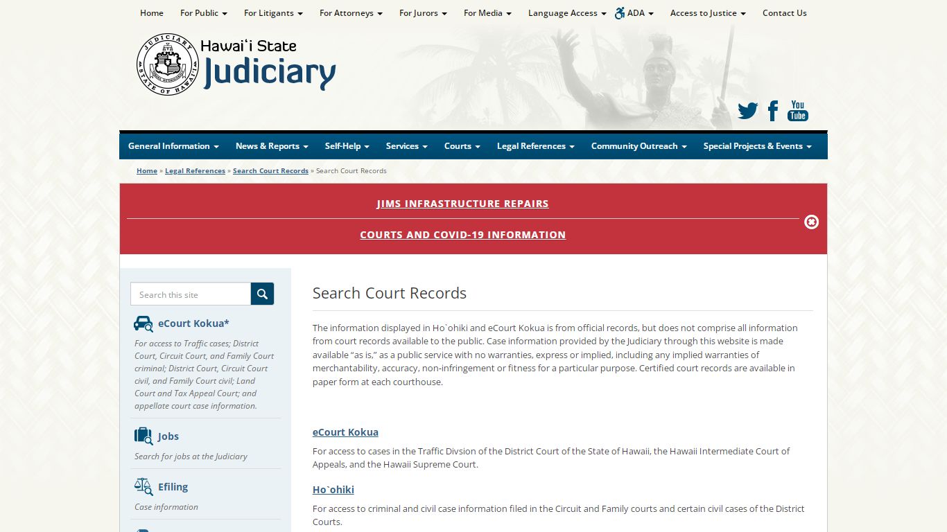 Judiciary | Search Court Records - courts.state.hi.us